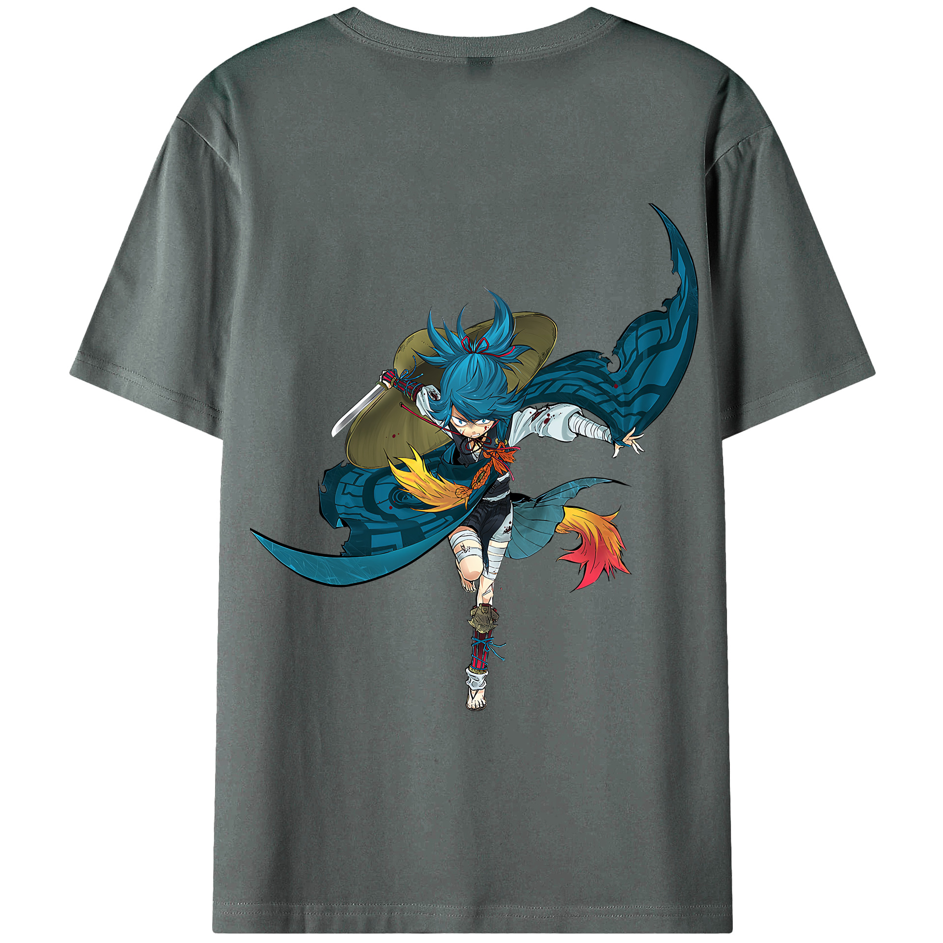 （画像用） 刀剣乱舞 Touken Ranbu 綿100％ メンズ半袖Tシャツ（バックプリント） 通気性
